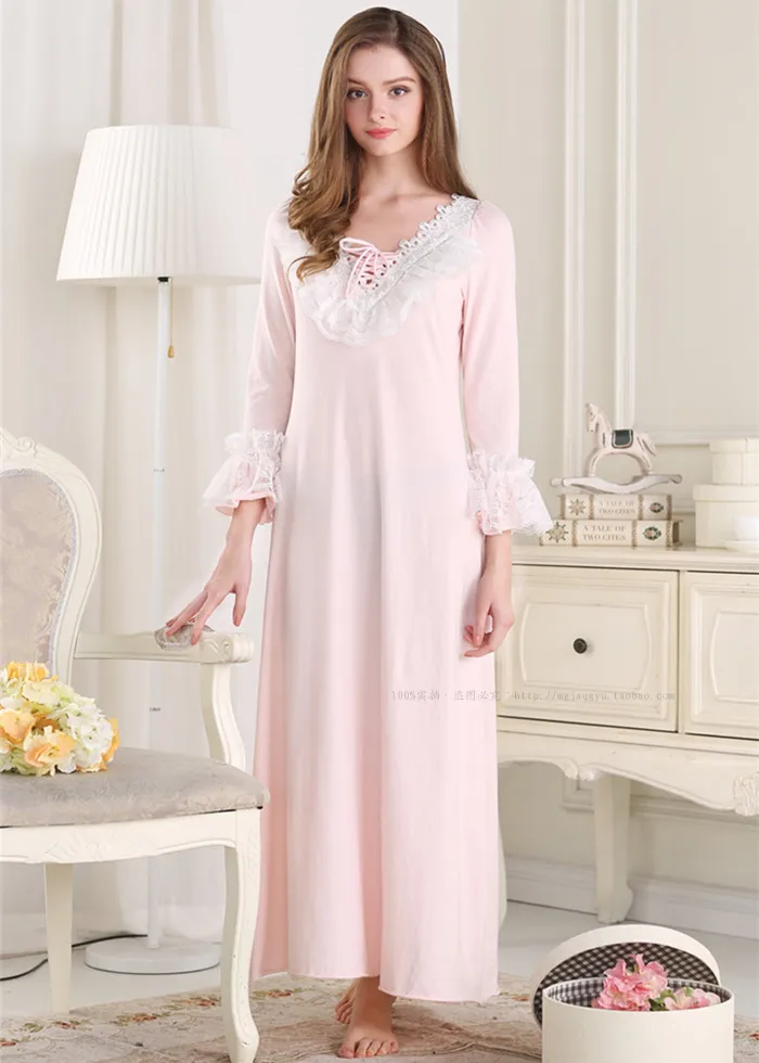 Бесплатная доставка новинка 2015 пижама ночная рубашка в стиле принцессы женская