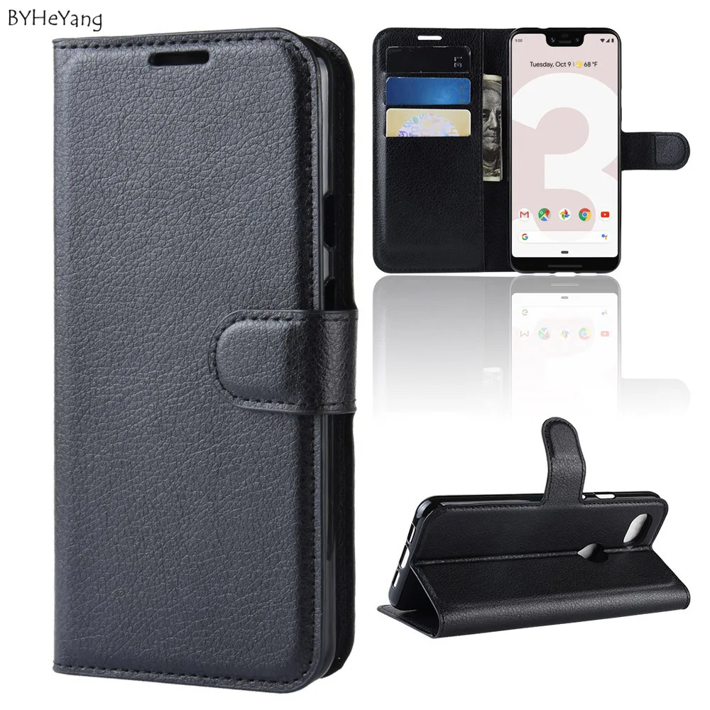 Case For Google Pixel 3 lite XL Flip Leather Wallet Card Holder Phone Coque Black Book Cover | Мобильные телефоны и