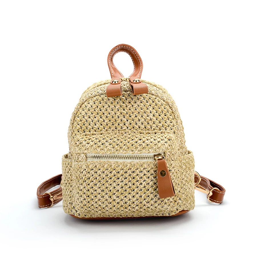 

New Mini Handbags Straw Bag Retro Wicker Shoulder Bag Mini Casual Bag Cute Travel Beach Bag Female