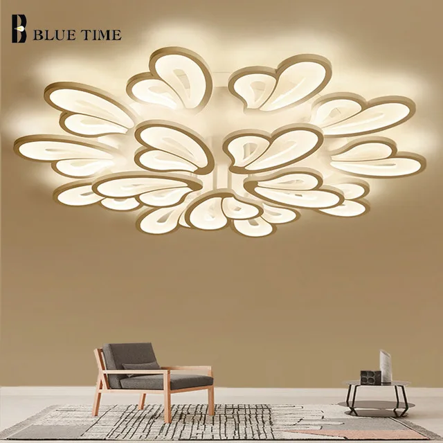 

New Creatived LED Chandeliers For Living Room Dining Room Black And White LED Chandelier Lighting Blooming Flowers AC110V 220V.
