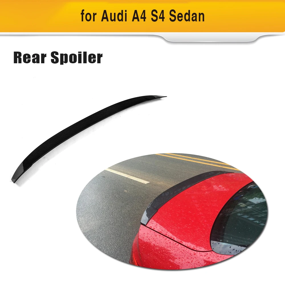 

Rear Trunk Lip Spoiler Wing for Audi A4 S4 Sedan 2017 2018 Carbon Fiber Rear Boot Lip Wing