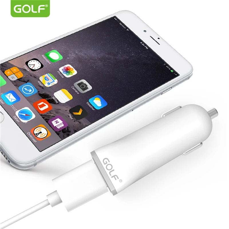 Golf 5 V 2.1A двойной выход двойной зарядное устройство USB для iPhone samsung LG Android телефон Универсальный Авто крепление электроадаптер для зарядки