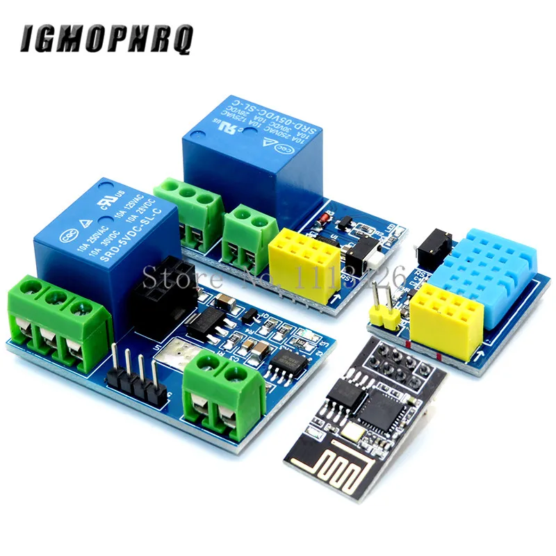 ESP8266 ESP-01 ESP-01S 5 в Wi-Fi релейный модуль DHT11 датчика температуры и влажности