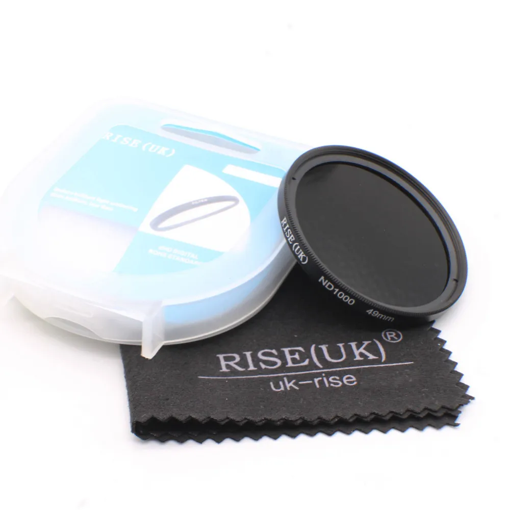RISE(Великобритания) 49 мм ND1000 Оптический Тонкий фильтр нейтральной плотности ND 1000 для объектива SLR DSLR