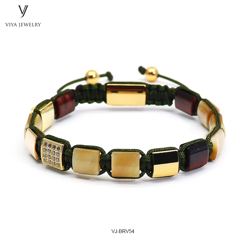new square beads braided bracelet mens bracelet (23)