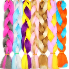 LISI волосы синтетические вязанные крючком косички в джамбо плетение волос одна штука 24 дюйма 100 г/шт. чистый цвет в наращивание волос