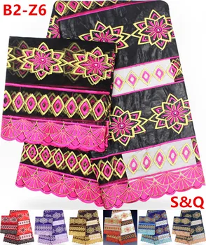 

High quality 5yards+2yards african bazin riche fabric in black african lace fabric for party dress nigerian lace fabrics B2-Z6