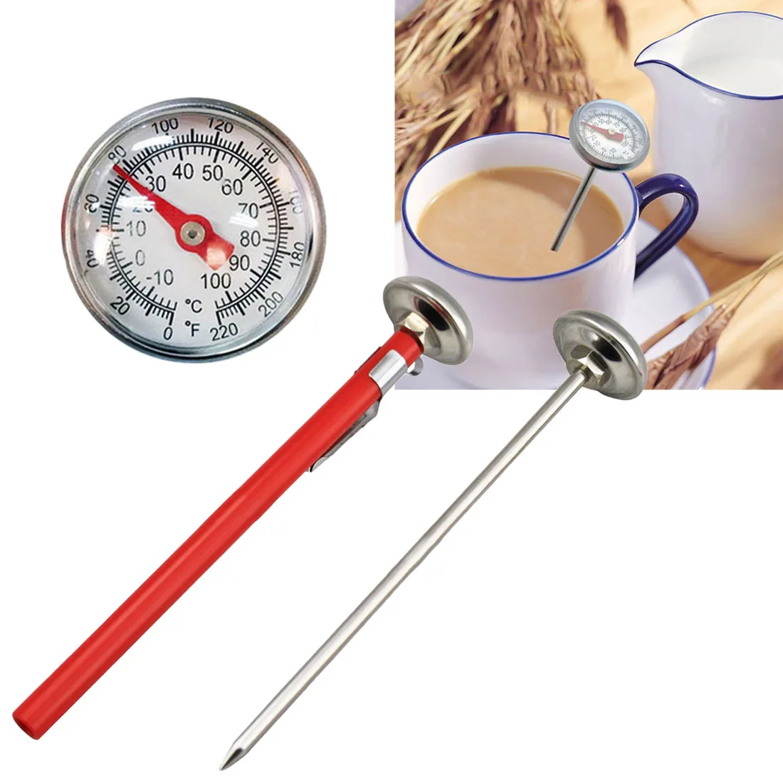 

Cooking BBQ Probe Thermometer Kitchen Stainless Steel Oven Cooking Tools -10C to 100C Food Meat Gauge Meat Thermometer