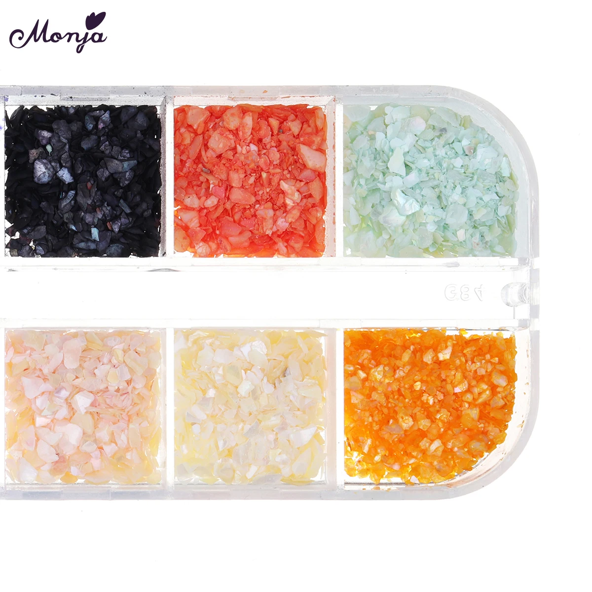 Monja 12 цветов маникюрная ракушка для ногтей хлопья сломанные блестки неправильная