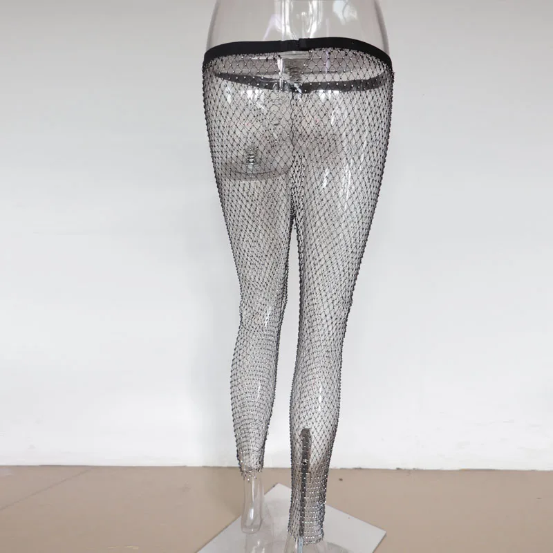 Neonrrexy, сексуальные блестящие прозрачные сетчатые штаны, женские белые леггинсы с высокой талией, сетчатые штаны, женские брюки