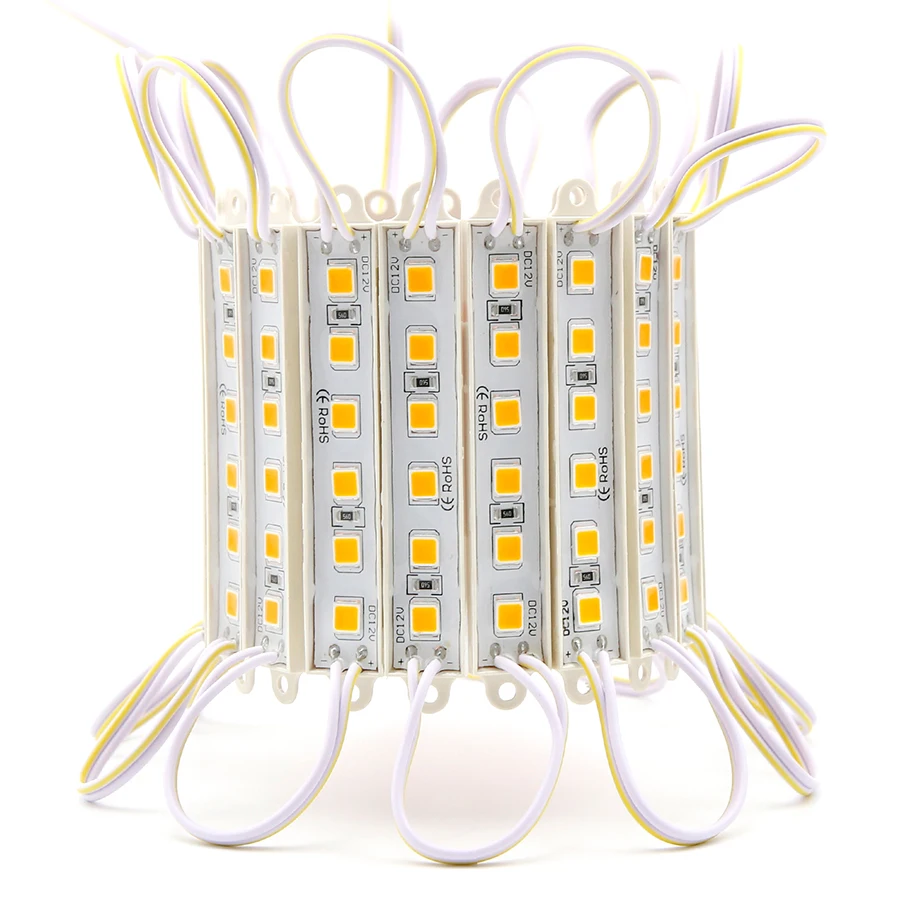 Super Bright SMD 5054 LED Module Light 6LEDs DC12V Waterproof Store Window Lights LED Advertisement Module Lights (Warm White) (56)