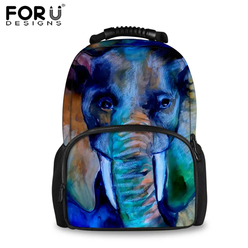 FORUDESIGNS Слон живопись рюкзаки для ноутбука для путешествий для женщин 3D печать женский Войлок рюкзак для школьников/студентов ежедневный пакет сумки