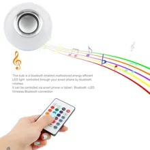 Дропшиппинг E27 Беспроводной bluetooth led лампочки 3 Вт петь музыка лампы стерео Динамик с 24 клавиши Дистанционное управление