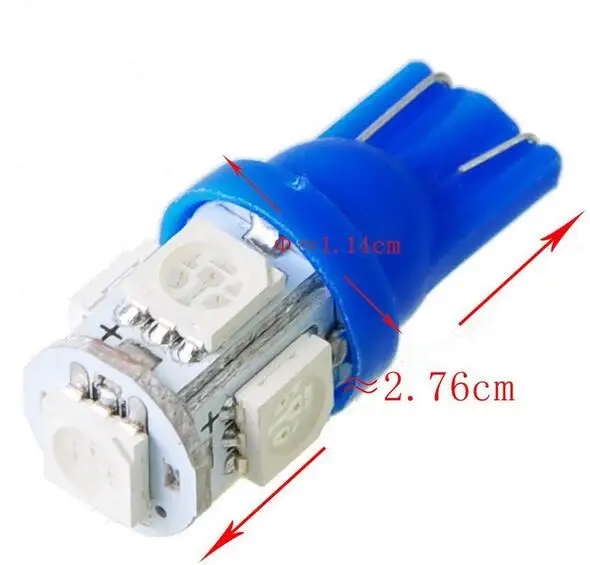 

50X Canbus T10 5smd 5050 LED car Light Canbus W5W 5050 SMD Error Free BLUE Light Bulbs