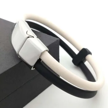 

Fashion new Double color Power Energy Hologram Men Sport Wristbands Keep