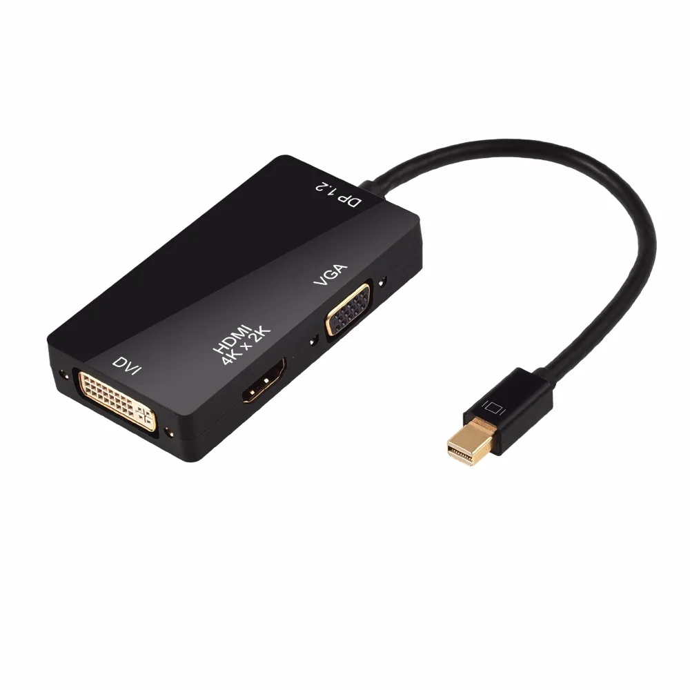 LiNKFOR Mini для Displayport Thunderbolt к HDMI DVI VGA кабель Адаптер DP V1.2 4K x 2K HDMI 1080p DVI 1920x1080 VGA конвертер