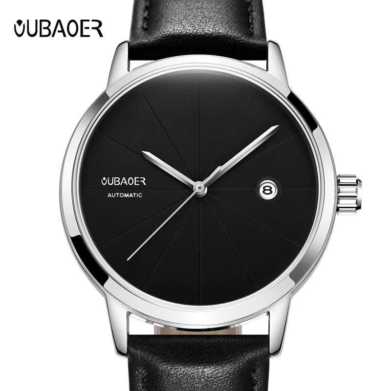 Бренд OUBAOER 2018 механические часы мужские спортивные модные автоматические