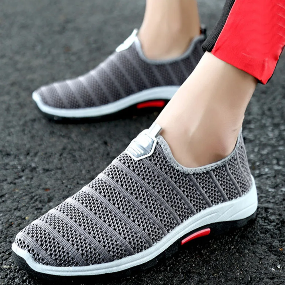 2019 Men's hollow flying woven mesh breathable sneakers lightweight soft bottom non-slip running shoes sneakers platform 40J14 (16)