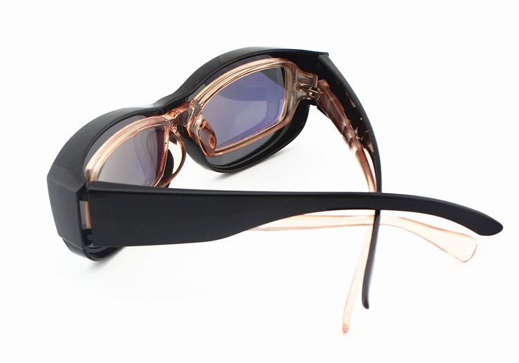 Unisex Matte Black Wrap Around Sunglasses wear OVER Prescription