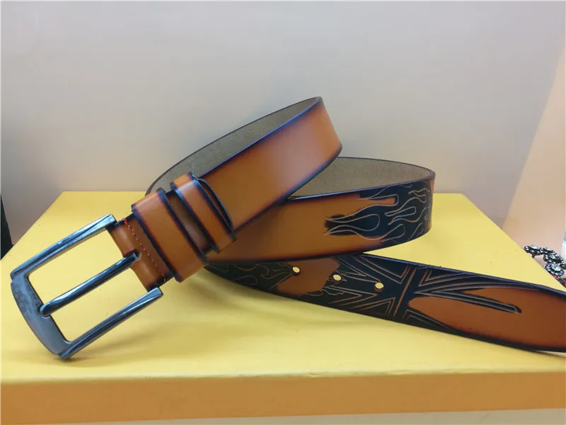 

New belt fashion women's designer embossed fashion buckle metal belt men's and women's casual leather belt