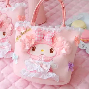 

My Melody Japanese Anime Toys Cartoon Beauty Miller Cashmere Plush handbag Children's Shoulder Bag For Girls handbag Lover Gift