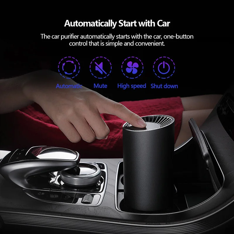  GIAHOL Mini Portable Intelliget Car Air Purifier USB HEPA Fresh Air Negative Ion Cleaner Oxygen Rem