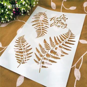 

Pine leaves scrapbook stencils spray plastic mold shield DIY cake hollow Embellishment printing lace ruler valentine