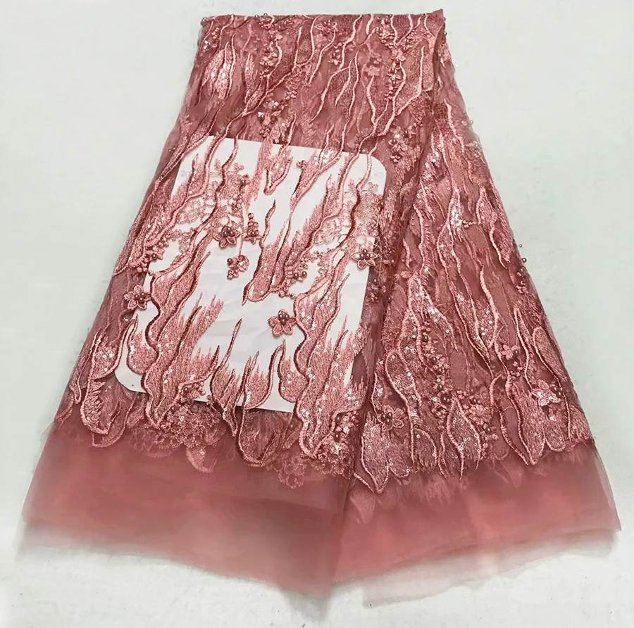 

African lace fabrics 2018 high quality lace Nigerian tulle lace fabrics for party dress 5 yards french lace fabric