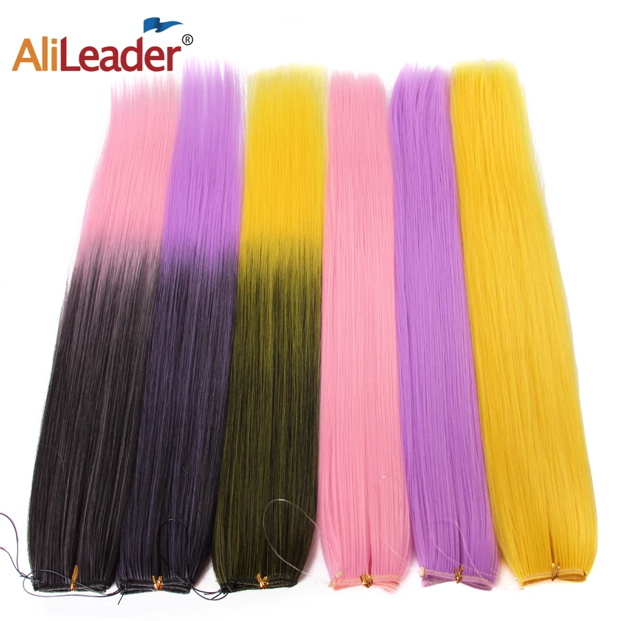 Alileader 22inch Ombre Fish Line Hairpieces Invisible Wire Clip Hair Extensions Two Tone and Pure Purple Pink Long Straight Alileader 22inch Ombre Fish Line Hairpieces Invisible Wire Clip Hair Extensions Two Tone and Pure Purple Pink Long Straight