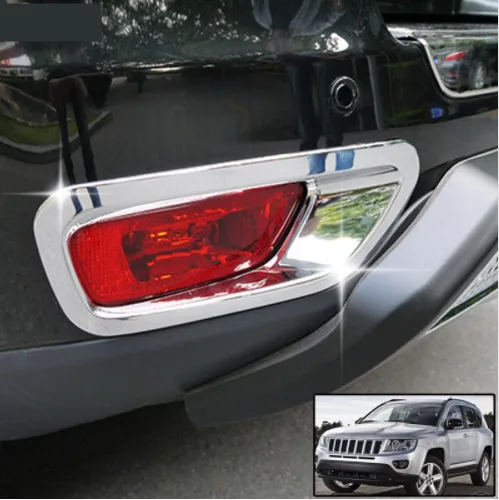For 2011-2019 Jeep Grand Cherokee Chrome Rear Bumper Fog lamp Light Cover Trim