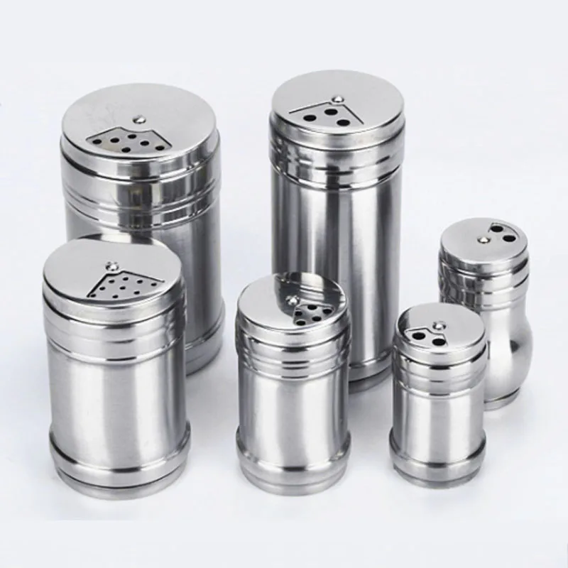 

1Pcs Multi-purpose Stainless Steel Kitchen Gadgets Spice Pepper Shaker Spice Jar Rotating Cover Seasoning Can Salt Sugar Bottle