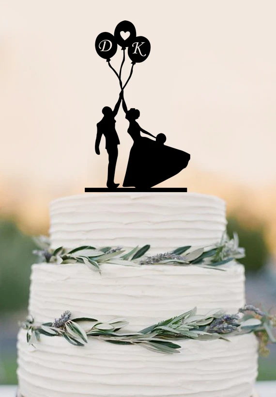 Custom Weddings High Five Bride And Groom Balloon Wedding Cake Topper With Initial Bride And Groom Bride And Groom Balloonswedding Cake Topper Aliexpress