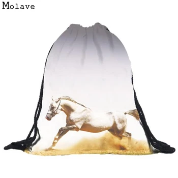 

Naivety New Unisex 3D Printing Horse Patten Bags Drawstring Backpack Mochilas C10S61031 drop shipping