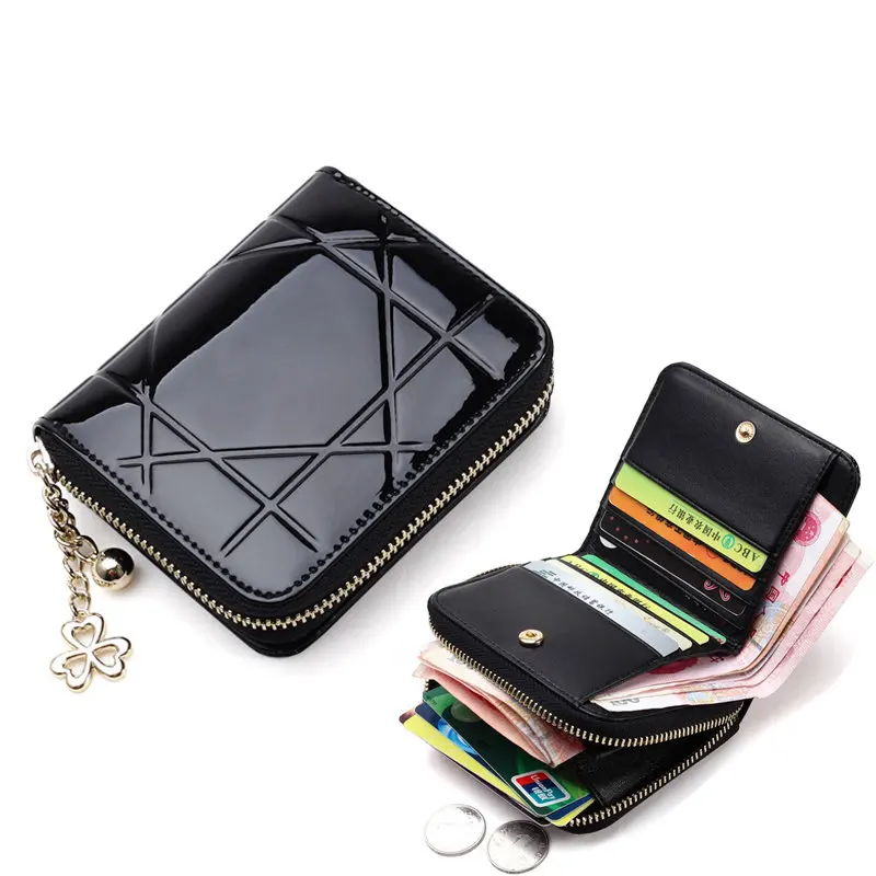 

Patent Leather Women Short Wallets Ladies Small Wallet Zipper Coin Purse Pocket Female Wallet Purses Money Bag Women's pu2017