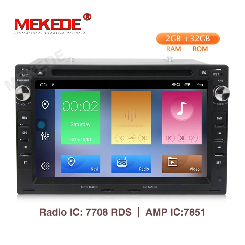

MEKEDE Android 9.1 2+32G car dvd gps navigator for VWGolf4 T4 Passat B5 Sharan support DAB+ OBD2 BT radio ipod
