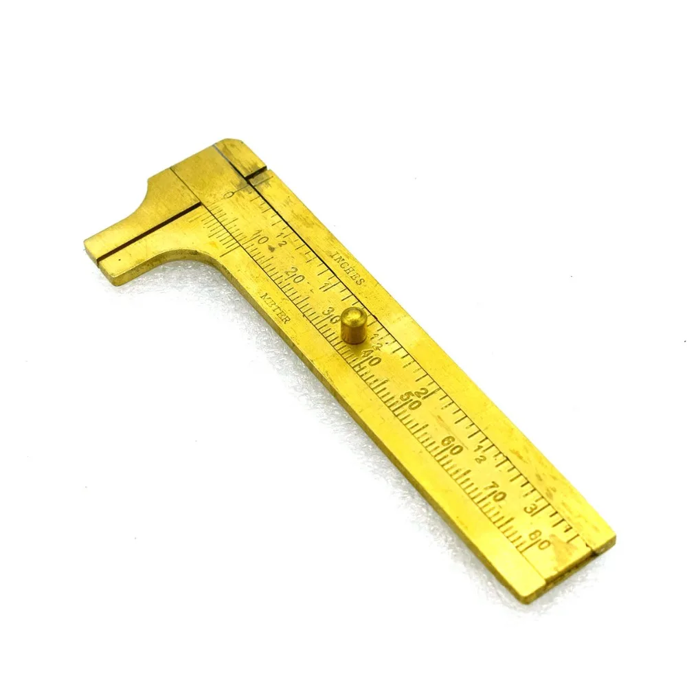 Sliding Brass Caliper Millimeter Gauge Gem Bead 80mm Measure Ruler for