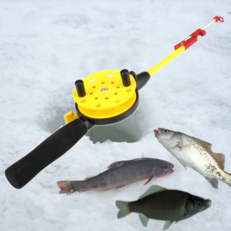 

Winter Ice Fishing Rod With Fishing Reel Set Free 1.5# Fishing Line 3pcs Fishhooks Carp Perch Tackle Combo Adults Kids Angling