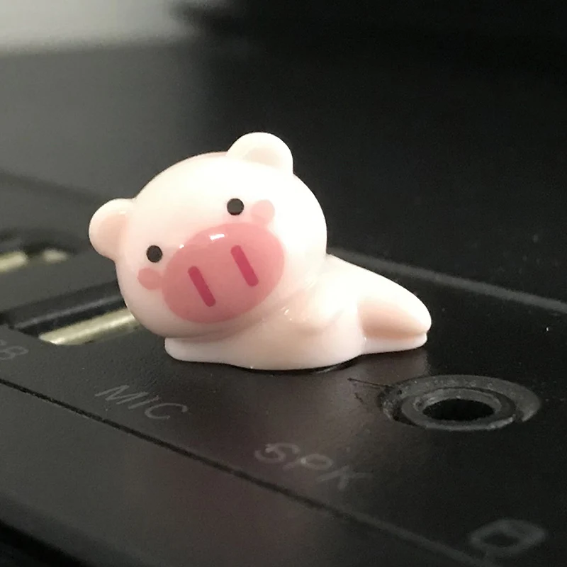 

FFFAS Pig Panda Bear Headphone Port Dust Plug Earphone Music Aux Stopper Dustproof Hardware Dust Cover for PC Notebook Laptop