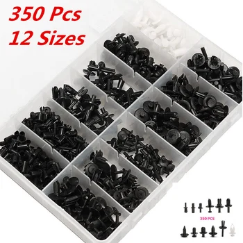 

350pcs 12 Different Sizes Auto Body Plastic Push Retainer Pin Rivet Fasteners Trim Car Moulding Clip Panel Retainer Clips