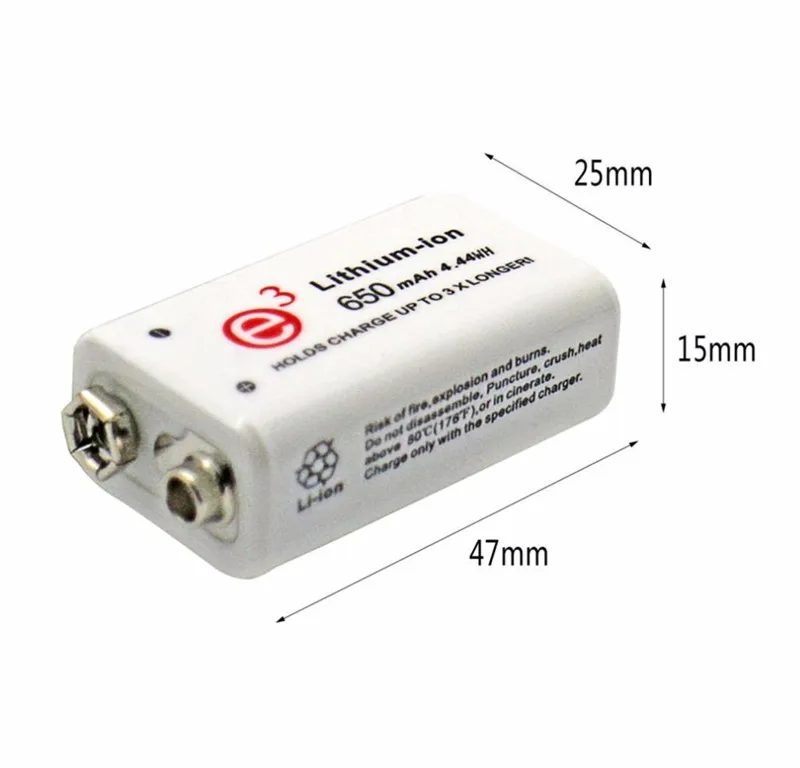 Soshine 1/2/4pcs 650mAh 9V 6F22 Li-ion Lithium Rechargeable Battery for Electronic Smoke Guitar | Электроника