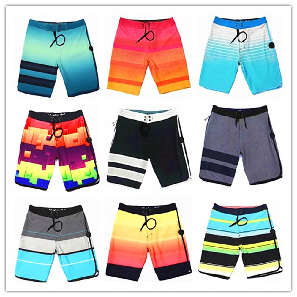 

2019 Big Brand Phantom Spandex Beach Boardshorts Men Elastic Swimwear 100% Quick Dry Male Polyester Sportswear Sexy Gay Swimsuit