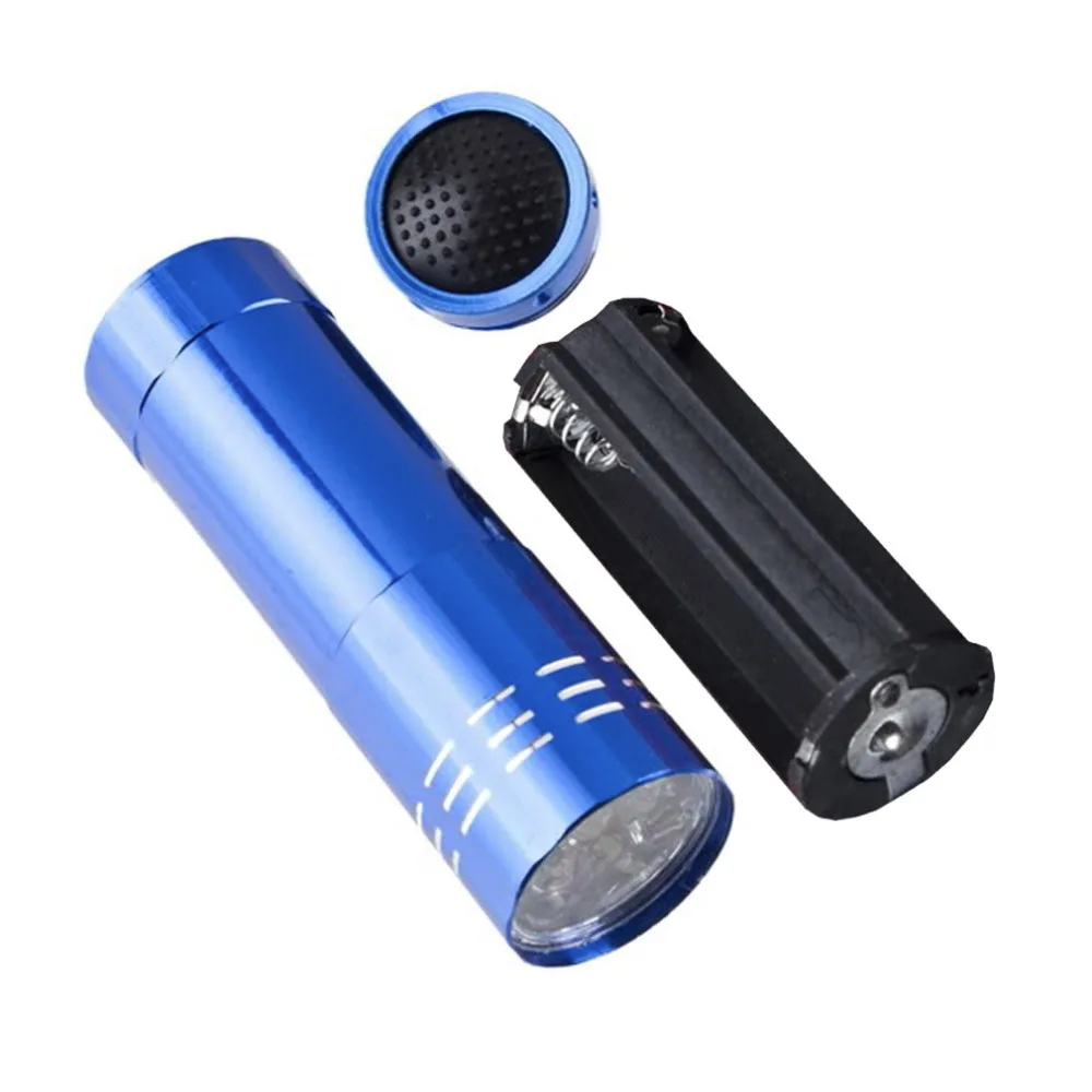 1pc NEW 9 LED Mini Ultra Bright Torch Flashlights Torch Blue Aluminium