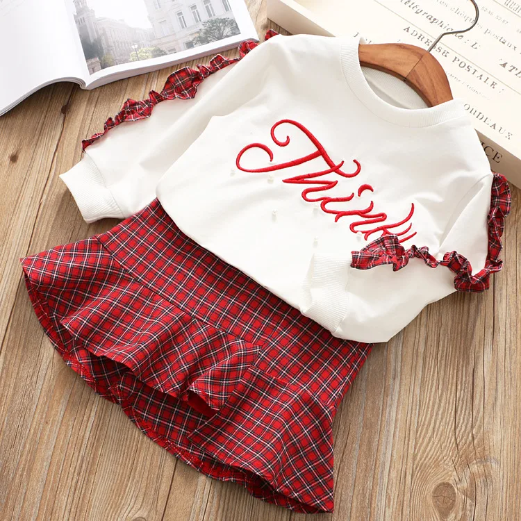 New Fashion Girls Clothing Set Long Sleeve White Pearl Shirt With Fishtail Skirt 2018 Spring Children Clothing Suit For Kids New Fashion Girls Clothing Set Long Sleeve White Pearl Shirt With Fishtail Skirt 2018 Spring Children Clothing Suit For Kids