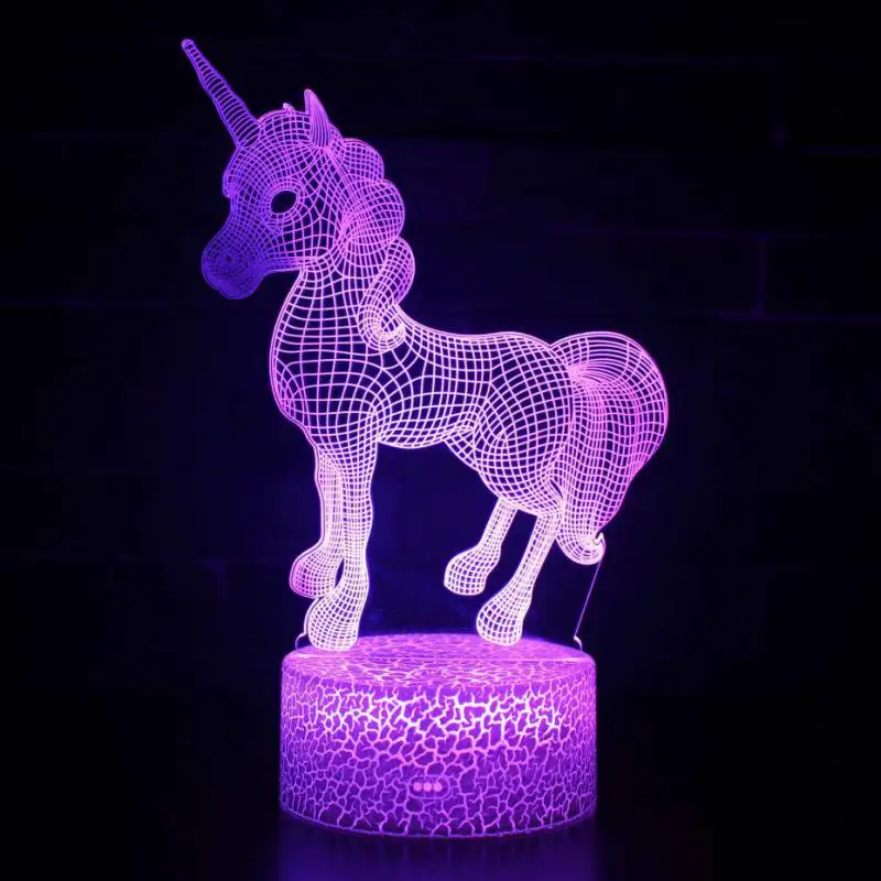 Лошадь Новинка Usb Led 3D лампа Детская комната украшения 3D ночник 7 цветов Изменение 3d светильники