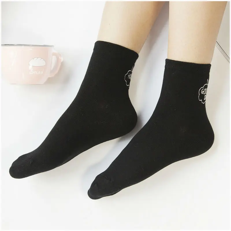 5Pairs Solid Women Socks Japanese Style Retro Woman Tube Socks Pure