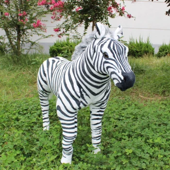 

1.1m Simulation zebra model plush toy doll large cute stuffed Animal Children Birthday Gift