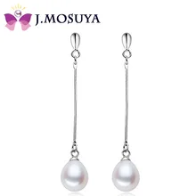 J. MOSUYA Pendiente Para Las Mujeres Pendiente de Perlas de Agua Dulce Naturales Perlas Reales Blanco, rosa, púrpura