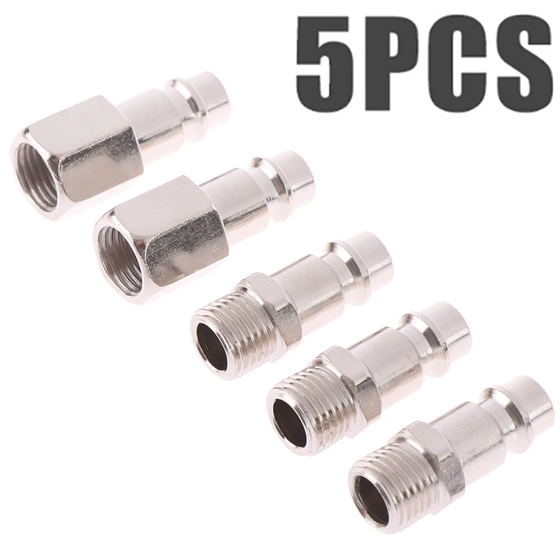 5 шт/лот 1/4 "BSP Femal/мужской воздушный шланг соединители компрессора серебристые
