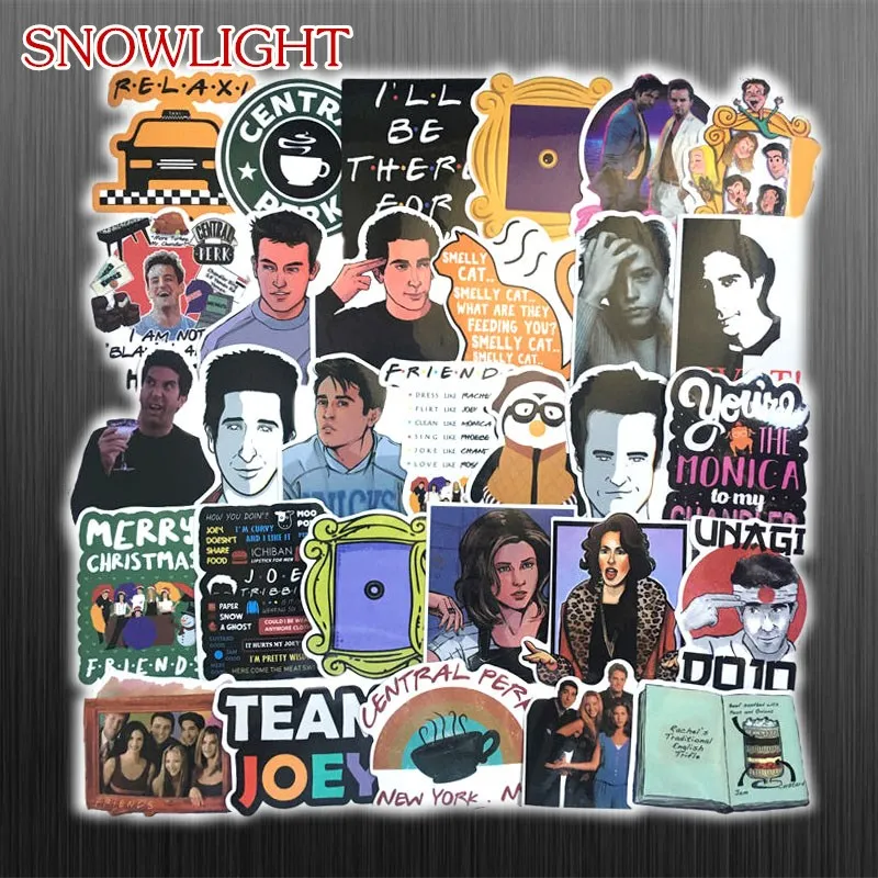 66pcs Funny Tv Show Friends Toy Kids Toy Cartoon Sticker  For Motorcycle Laptop Guitar Skateboard Funny Graffiti Stickers Decals