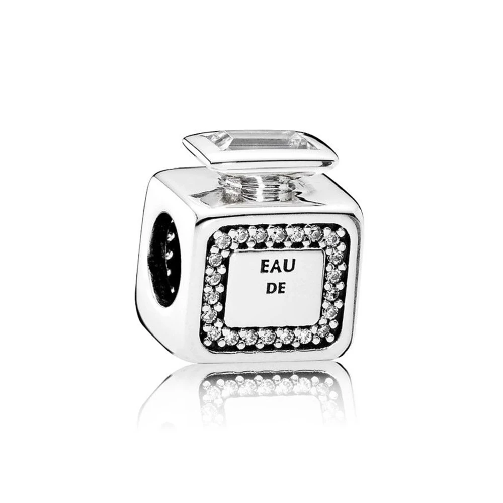 

NEW 100% 925 Sterling Silver Signature Scent Clear CZ Bead Fits Original Bracelets DIY Jewelry For Mother Gift